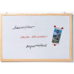 Photo Tableau magnétique blanc cadre bois - 1200 x 800 mm : FRANKEN CC-MM8012E 