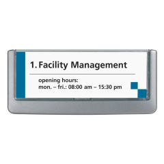 Photo Plaque de porte grise - Click Sign - 149 x 52,5 mm DURABLE 4860-37