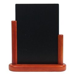 Photo Ardoise de Table - 200 x 230 mm - Support couleur Acajou : SECURIT Elegant Moyen (ELE-M-ME)