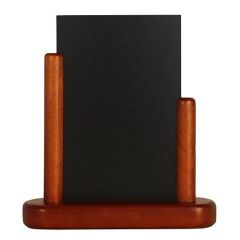 Photo Ardoise de Table - 160 x 170 mm - Support Acajou : SECURIT Elegant Petit (ELE-M-SM)