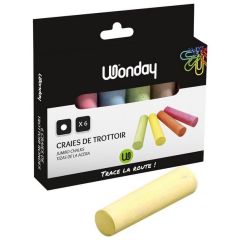 Photo Boite de 6 craies de trottoir - Assortiment WONDAY