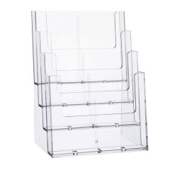 Photo Présentoir de table - 4 compartiments A4 - Transparent : HELIT H2352402