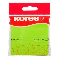 Photo Notes adhésives - Vert néon - 75 x 75 mm : KORES