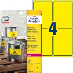 Photo Étiquettes ultra résistantes - 99,1 x 139 mm - Jaune AVERY Lot de 80