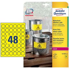 Photo Étiquettes rondes ultra-résistantes - 30 mm - Jaune AVERY 