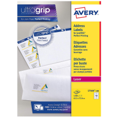 Photo Étiquettes adresses - 63,5 x 72 mm Lot de 1200 AVERY L7164-100.FR