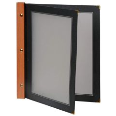Photo Protège-menus A4 - Plastique/Bois - Noir SECURIT Wood MC-WRA4-BL