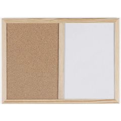Photo Tableau duo blanc magnétique et liège - 400 x 300 mm BI-OFFICE Exemple