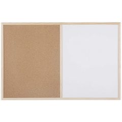 Photo Tableau duo blanc magnétique et liège - 900 x 600 mm BI-OFFICE Image