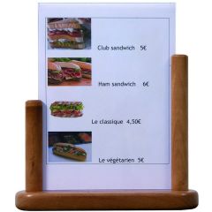 Photo Présentoir de Table - A5 - Support Teck : SECURIT Table