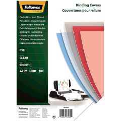 Couverture transparente pour reliure A4 PVC 0,18 mm FELLOWES Lot de 25