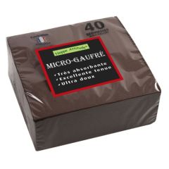 Serviettes de table Cocktail - 380 x 380 mm - Chocolat PRO NAPPE Lot de 40 image