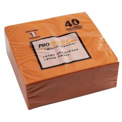 Serviettes de table Micro-Gaufrées - 380 x 380 mm - Orange PRO NAPPE Lot de 40 image