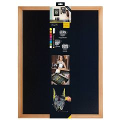 Ardoise murale - Cadre teck - 600 x 800 mm : SECURIT Woody Image