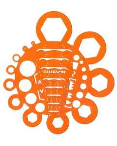 Gabarit de découpe ou de dessin : MINERVA Trace-Ecrous et Boulons N°2 (001020)