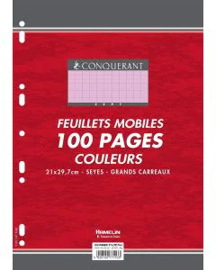 Feuilles mobiles Séyès - Rose - 21 x 29,7 cm : CONQUERANT SEPT Lot de 100 Visuel