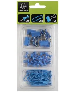Kit d'attaches - 58 pièces - Bleu clair : EXACOMPTA Iderama image