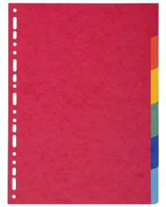 Jeu de 6 Intercalaires A4 en carte recyclée teintée EXACOMPTA