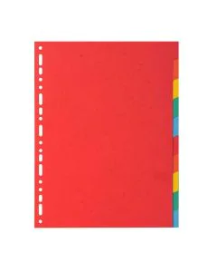 Jeu de 10 Intercalaires A4 en carte recyclée teintée - Assortiment EXACOMPTA