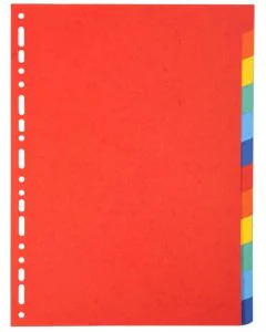 Jeu de 12 Intercalaires A4 en carte recyclée teintée - Assortiment : EXACOMPTA Image