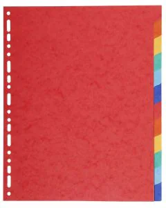 Jeu de 12 Intercalaires A4 maxi en carte recyclée teintée - Assortiment : EXACOMPTA Image