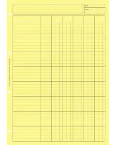 BLOC AUDIT JAUNE : 6 colonnes avec en-tête - Feuille de travail  (2661 ELVE)