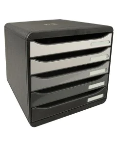 Module de rangement 5 tiroirs - Big Box Plus - Noir/Gris : EXACOMPTA Shades of grey image