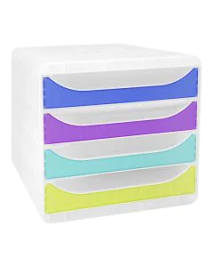 Module de rangement 4 tiroirs - Big Box - Translucide/Arlequin : EXACOMPTA Chromaline image