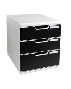 EXACOMPTA Module de rangement 3 tiroirs Modulo - Gris/Bleu