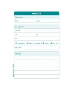 Messages téléphoniques carnets Exacompta 5290E Feuillets