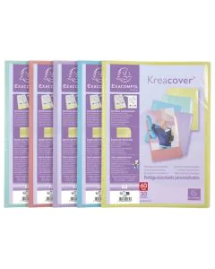 Porte-vues Souple Personnalisable - Assortiment Pastel - A4 - 60 vues : EXACOMPTA assort