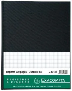 Registre - 200 pages quadrillées 320 x 250 mm EXACOMPTA 6412E 