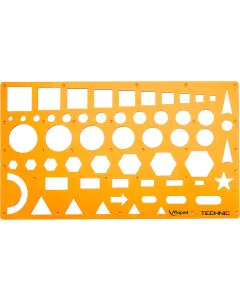 Gabarit de découpe ou de dessin - Plastique : MAPED Normographe Technic (922410)