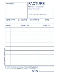 FACTURETTE Carnet 100 x 155 mm Autocopiant Dupli (Elve)