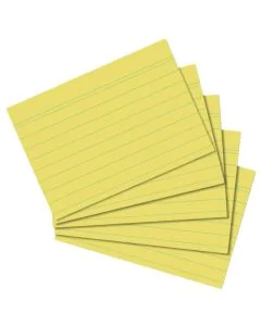 Lot de 100 Fiches Bristol lignées - 52 x 74 mm - Jaune : HERLITZ Visuel