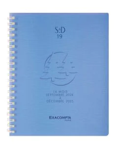 Agenda 2024/2025 Semainier de bureau SAD 19W - 180 x 140 mm EXACOMPTA Bleu