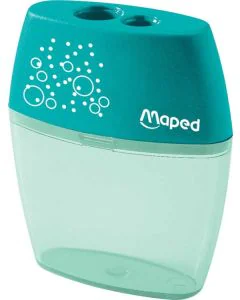 Taille-crayons 2 trous avec réservoir MAPED Shaker bleu