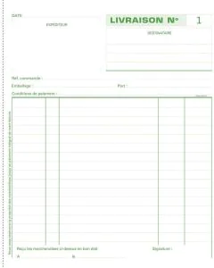 Bon de LIVRAISON Carnet autocopiant Dupli - 210 x 180 mm EXACOMPTA 13160E