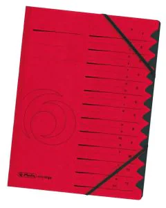 Photo Trieur à élastiques 12 compartiments - Rouge : HERLITZ  10843324