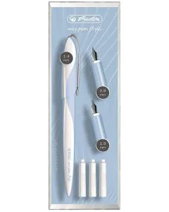 Photo Stylo plume pour Calligraphie - 0,9 / 1,4 / 1,9 mm Kit de 3 HERLITZ My pen Nicewriter Light Blue