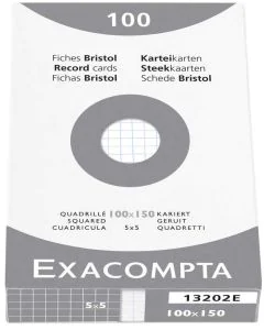 Photo Fiches Bristol quadrillées - 100 x 150 mm - Blanc EXACOMPTA Image