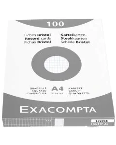 Photo Fiches Bristol quadrillées - 210 x 297 mm - Blanc EXACOMPTA Image