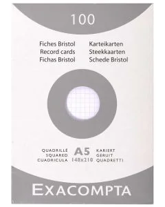 Photo Fiches Bristol quadrillées - 148 x 210 mm - Blanc EXACOMPTA Image