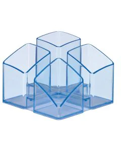 Photo Pot à crayons 4 compartiments - SCALA - Bleu transparent : HAN 17450-26