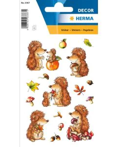 Photo HERMA : Lot de 48 stickers en papier - Hérisson - 3367