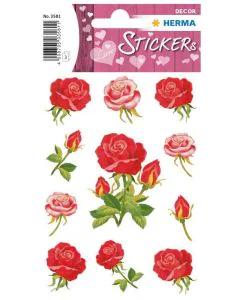 Photo HERMA : Lot de 33 stickers en papier - Roses - 3581