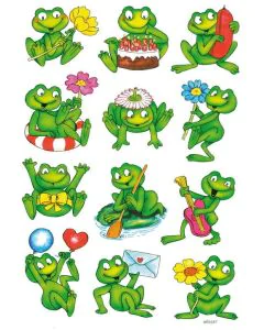 Photo HERMA : Lot de 36 stickers en papier - Grenouilles - 5601