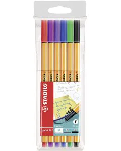 Photo STABILO : Lot de 6 stylos-feutres - Fineliner point 88 - 88/6