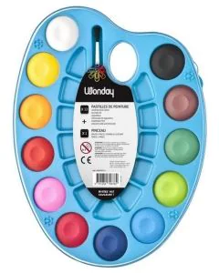 Photo Palette de pastilles de gouache - 12 couleurs WONDAY