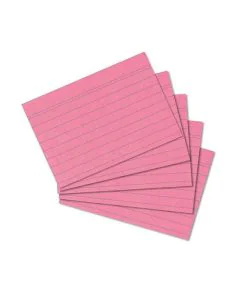 Photo Lot de 100 fiches Bristol lignées - 52 x 74 mm - Rose : HERLITZ  10836278